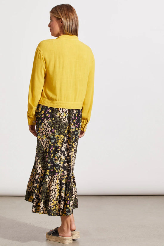 Cropped Jacket with Pockets - Limoncello