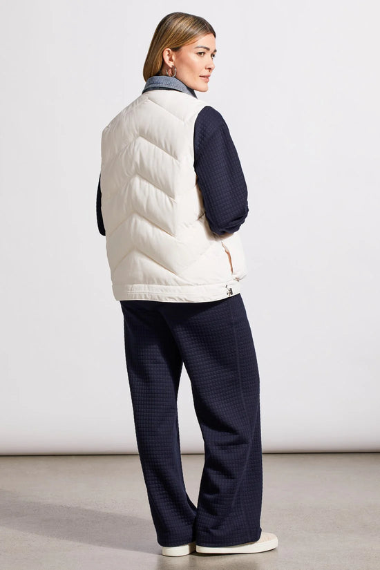 Fooler Puff/Denim Vest - Cream