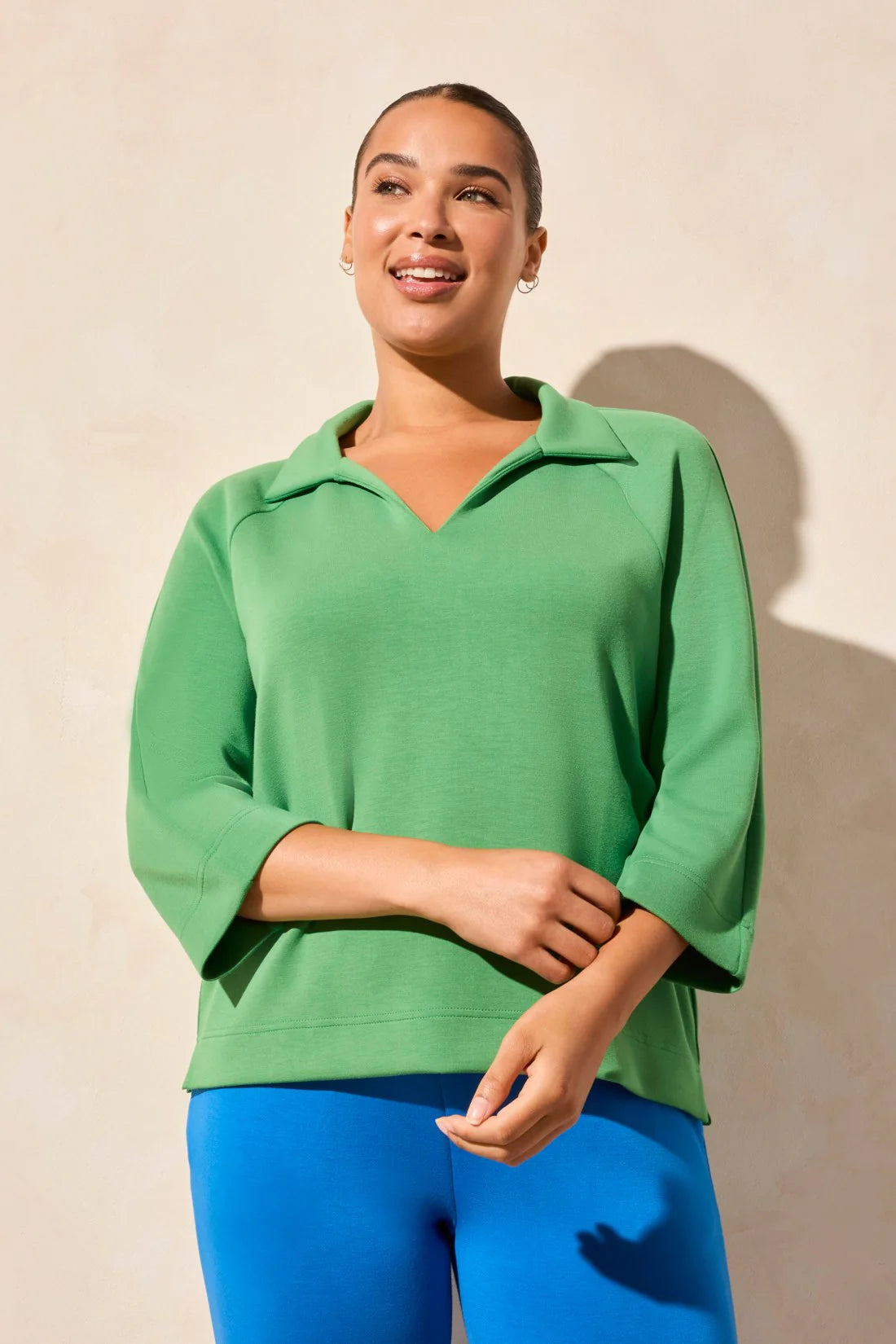 Henley Top with Side Slits - Jungle