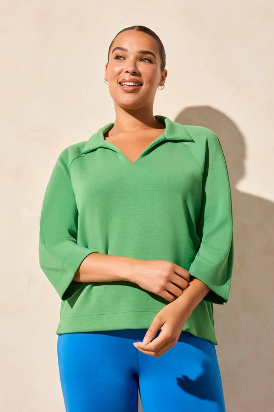 Henley Top with Side Slits - Jungle