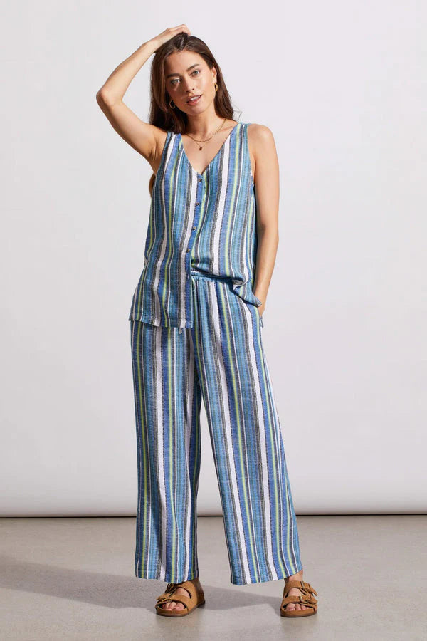 Flowy Cami with Side Slit - Blue Sea