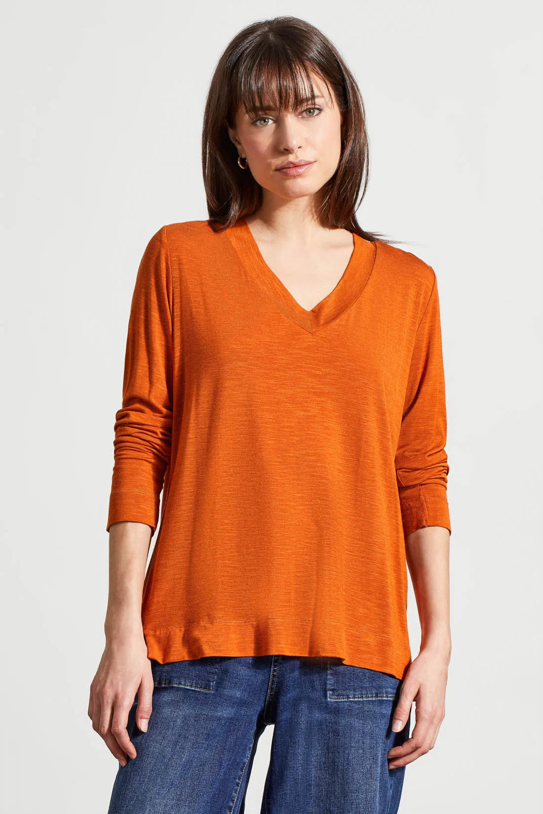 Long Sleeve Top with Side Slits - Dark Desert