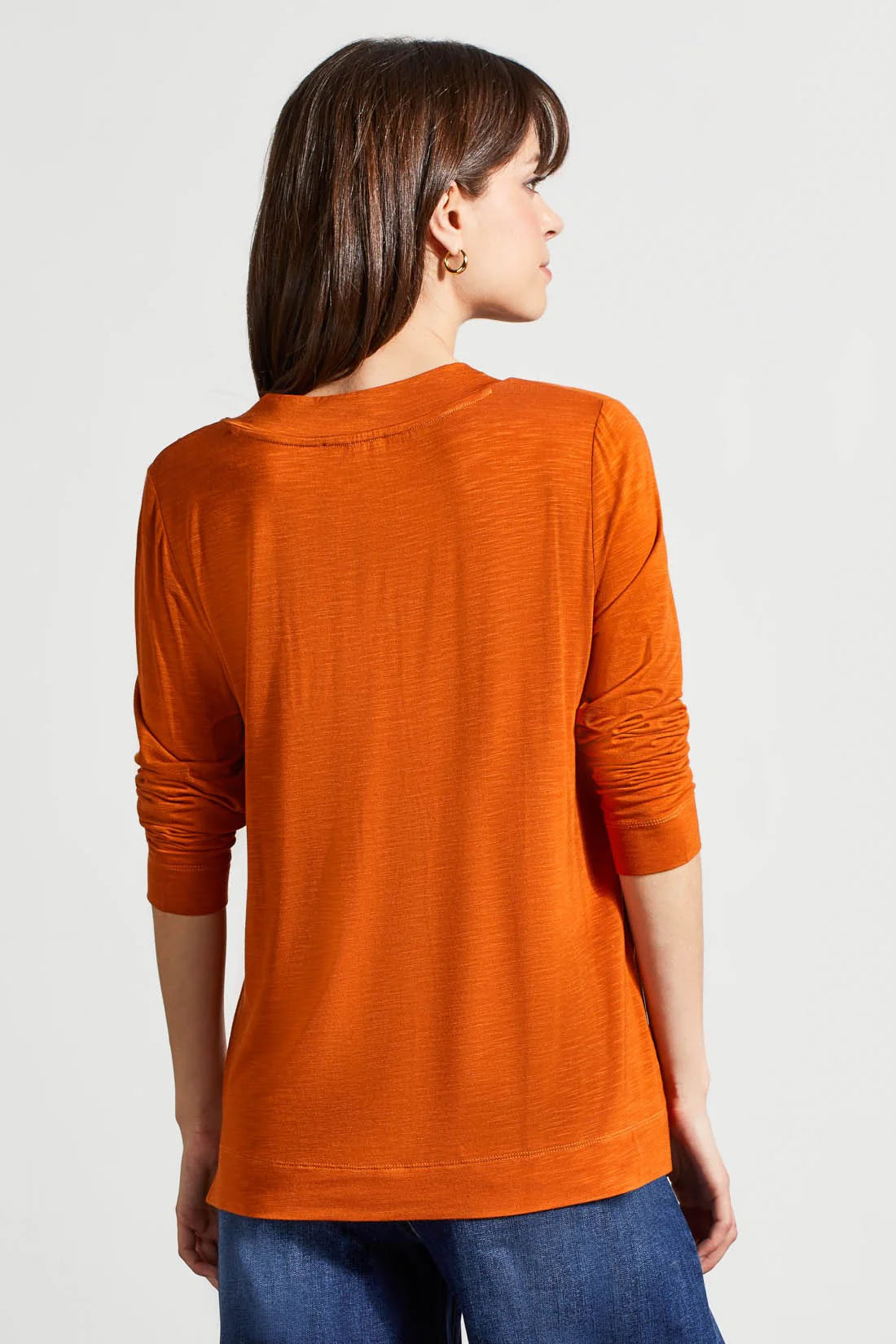 Long Sleeve Top with Side Slits - Dark Desert