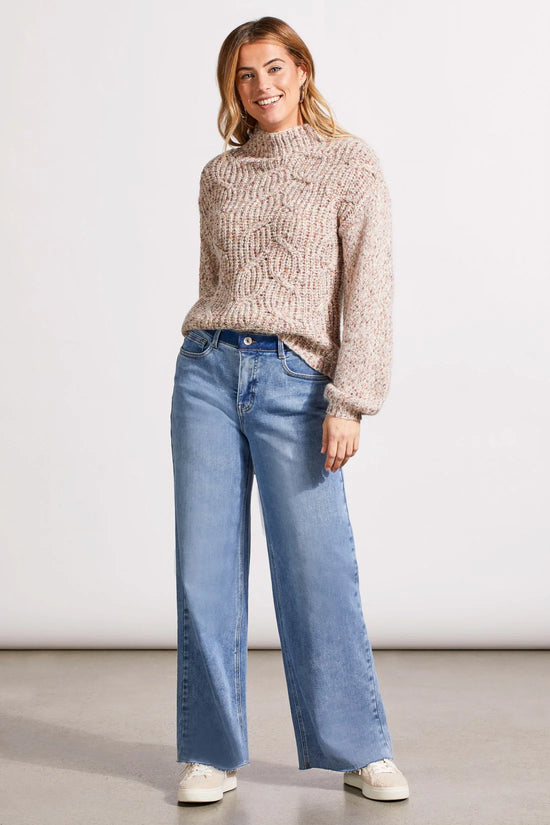 Funnel Neck Oversized Sweater - Latte