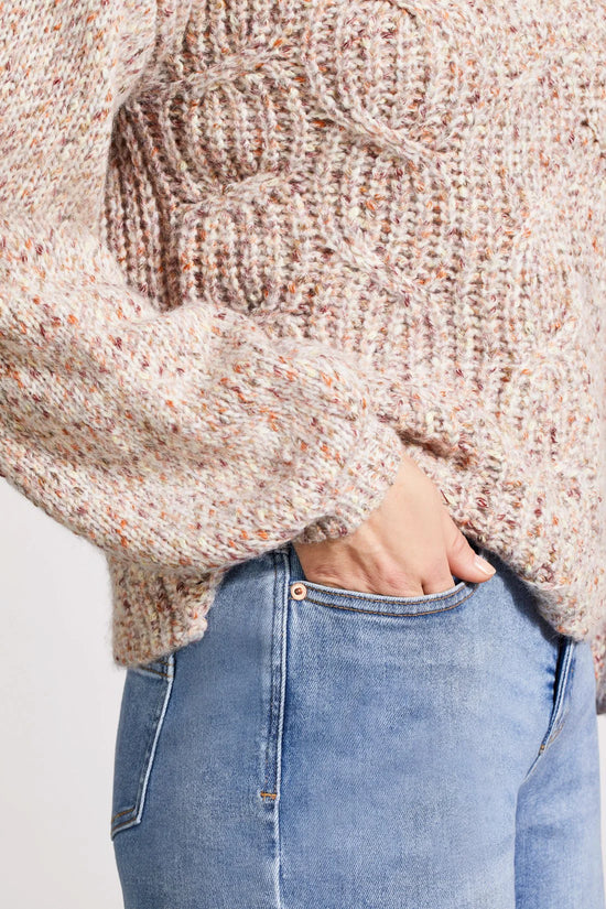 Funnel Neck Oversized Sweater - Latte