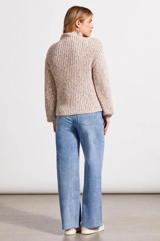 Funnel Neck Oversized Sweater - Latte