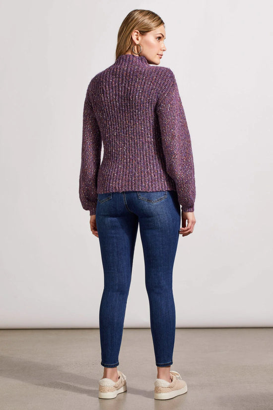 Mock Funnel Neck Oversized Sweater - Raisin