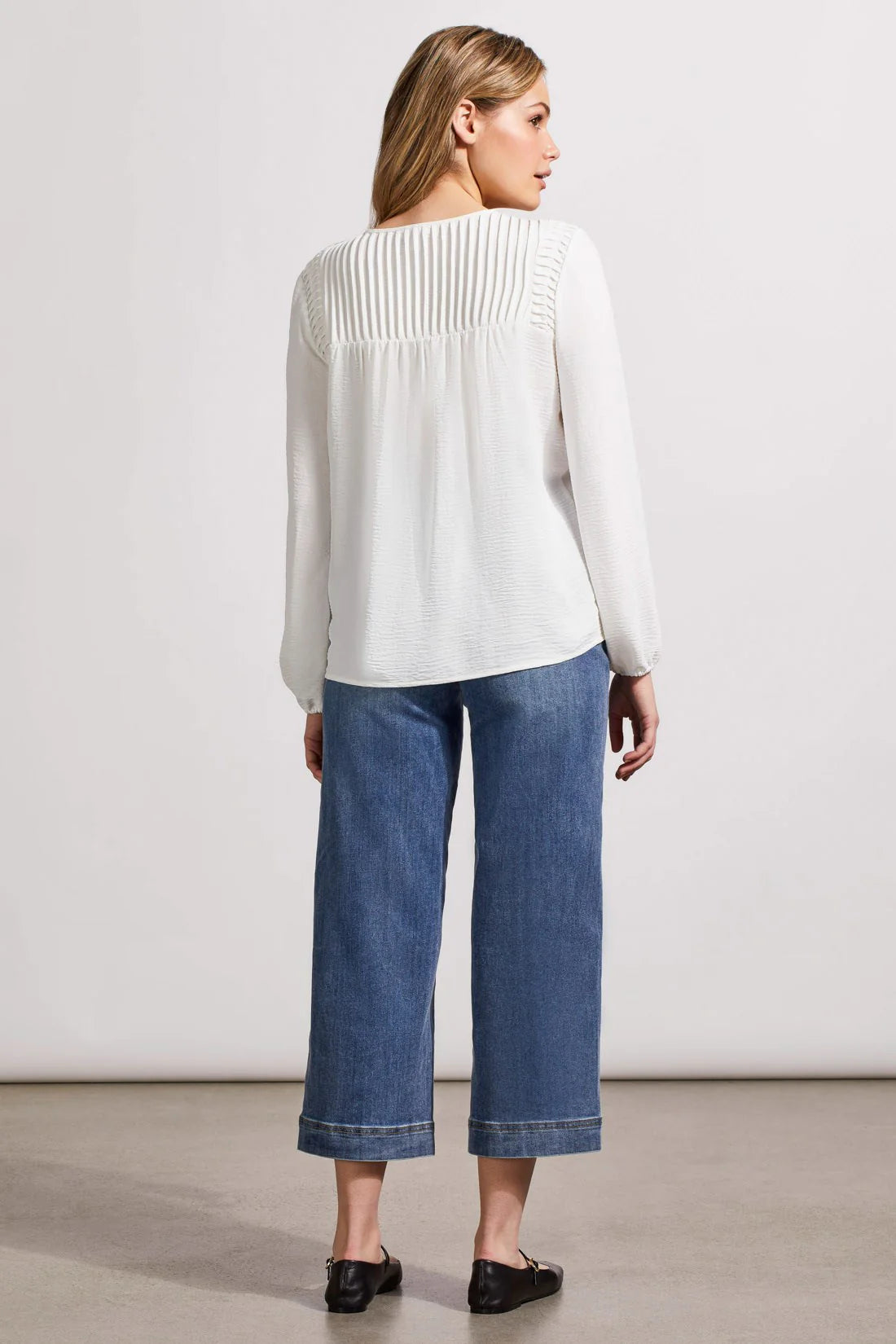 Pleated Yoke Top - Eggshell