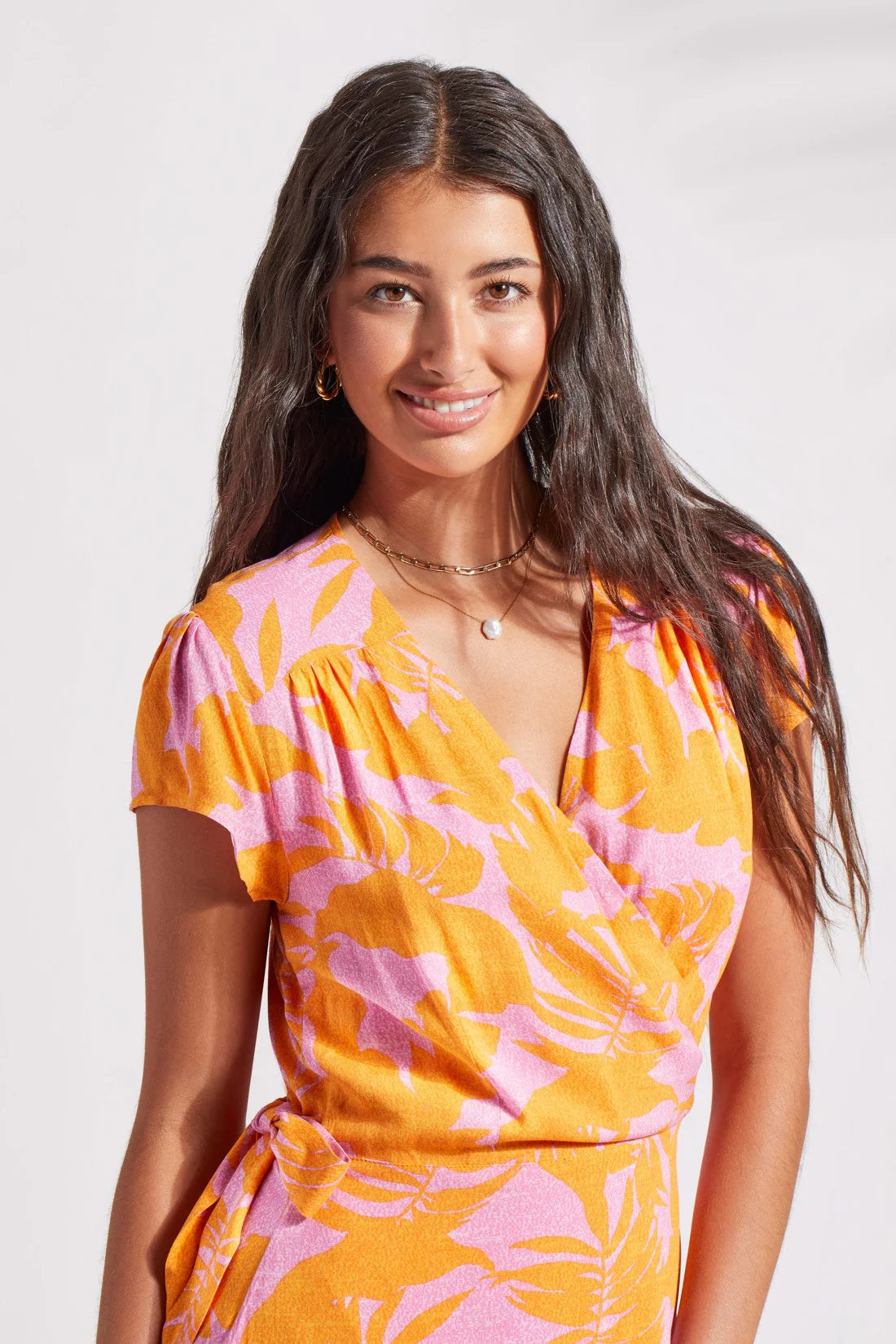 Short Sleeved Wrap-Up Maxi Dress - Canary