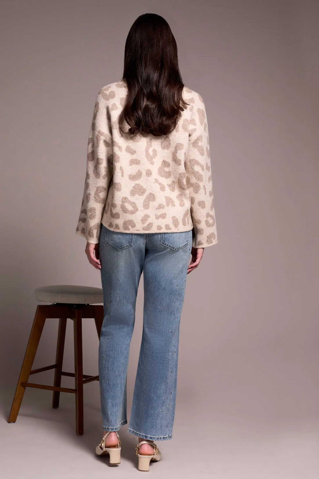 Jacquard Sweater with Sequins - Sandstone