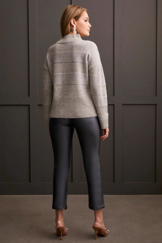 Mock Turtleneck Sweater - Grey Mix