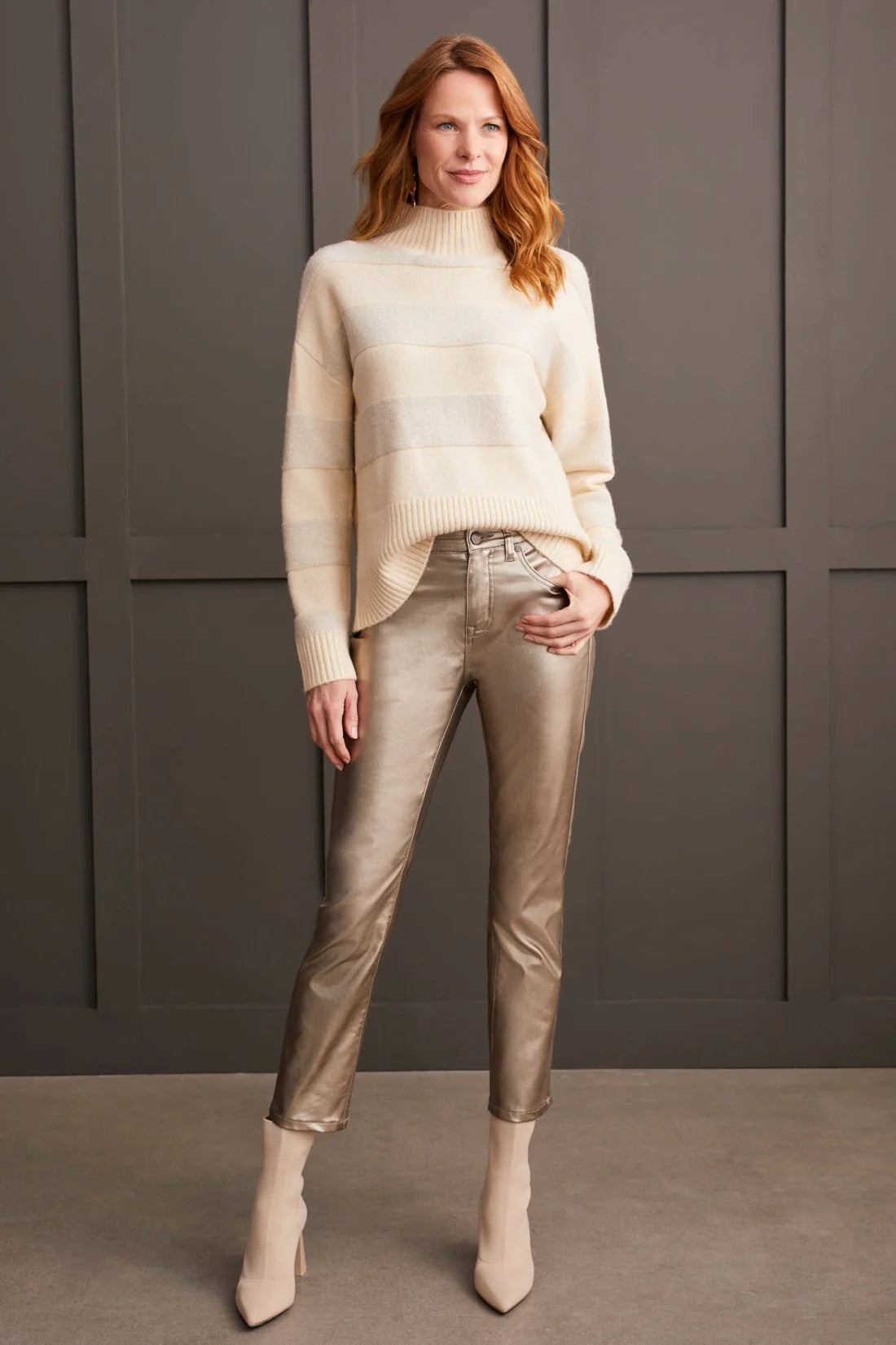 Mock Turtleneck Sweater - Moonstone