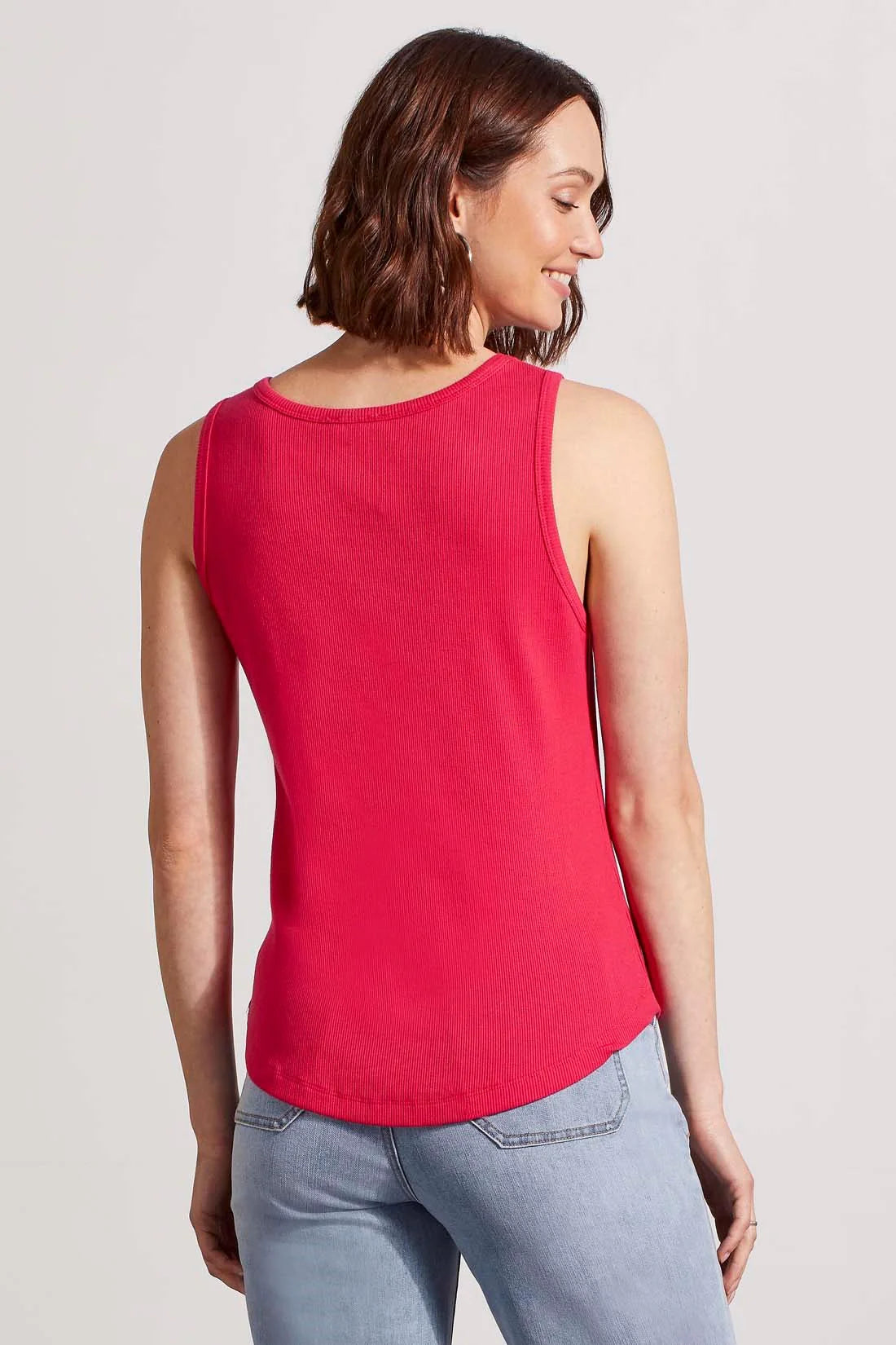 Henley Tank Top with Buttons - Fruit Punch