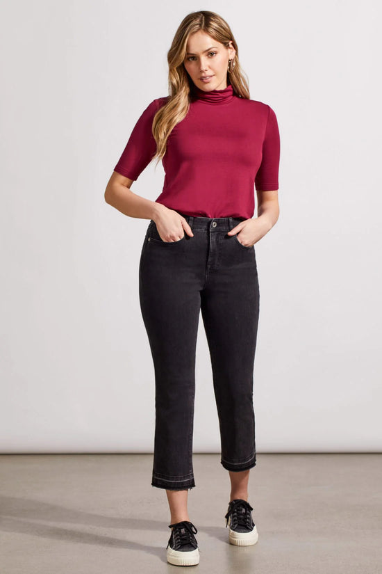 Sophia Microflare Crop Pant - Dusty Black