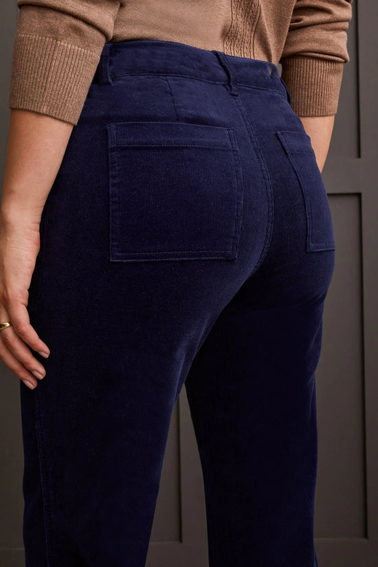 Stretch Corduroy Straight Leg Pants - Sapphire