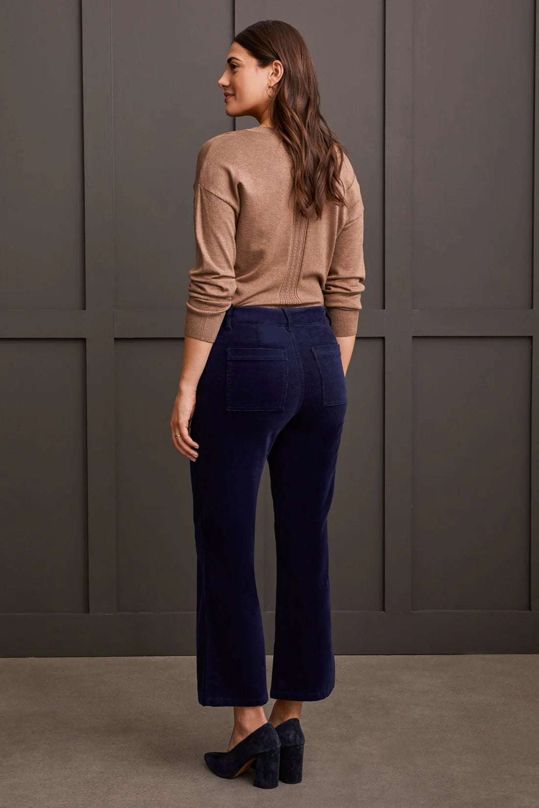 Stretch Corduroy Straight Leg Pants - Sapphire