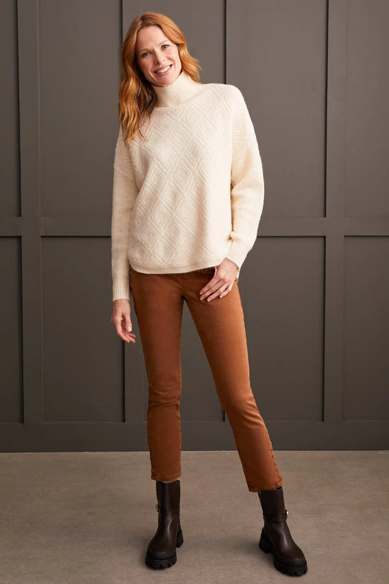 Textured Mock Neck Sweater - Moonstone