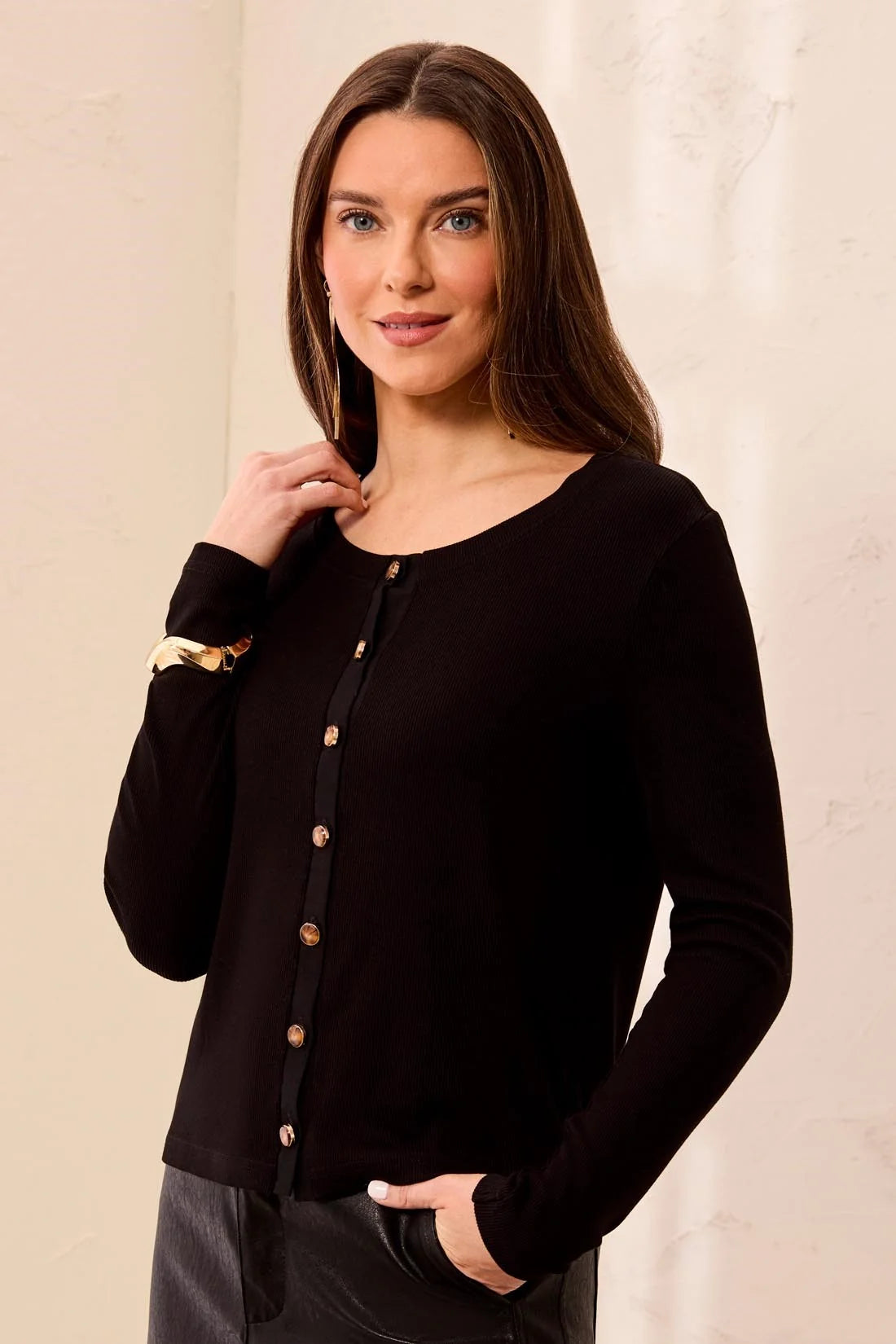 Wear Two Ways Cardigan Sweater - Black