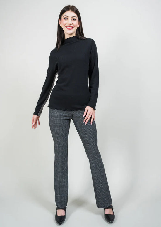 Two-Toned Mock Turtleneck Sweater - Grey/Black