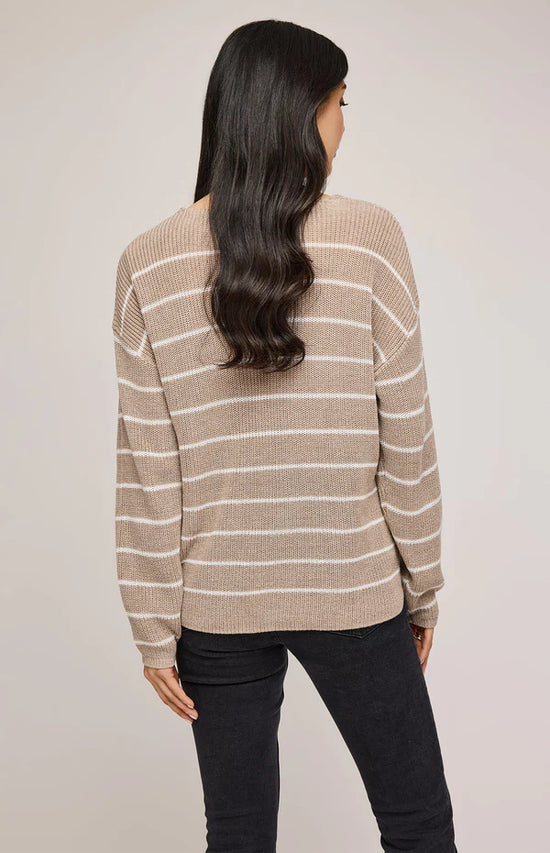 Tucker V-Neck Sweater - Heather Cashew