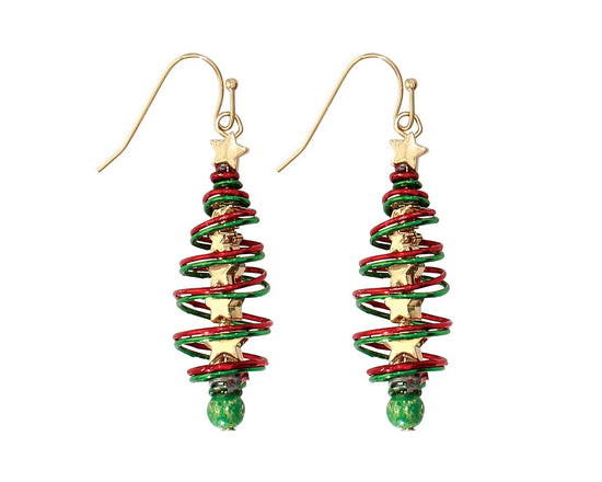 Load image into Gallery viewer, Gold Twisted Trees Earrings
