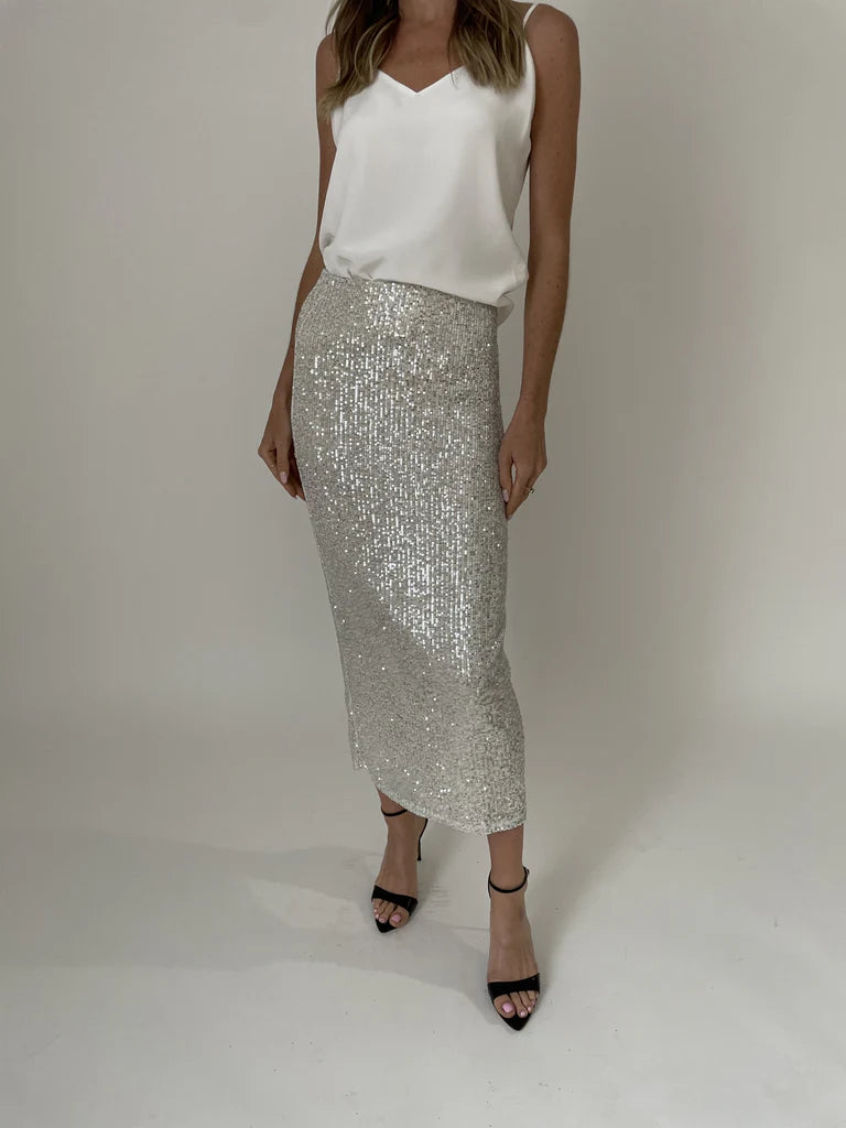 Sequin Maxi Pencil Skirt