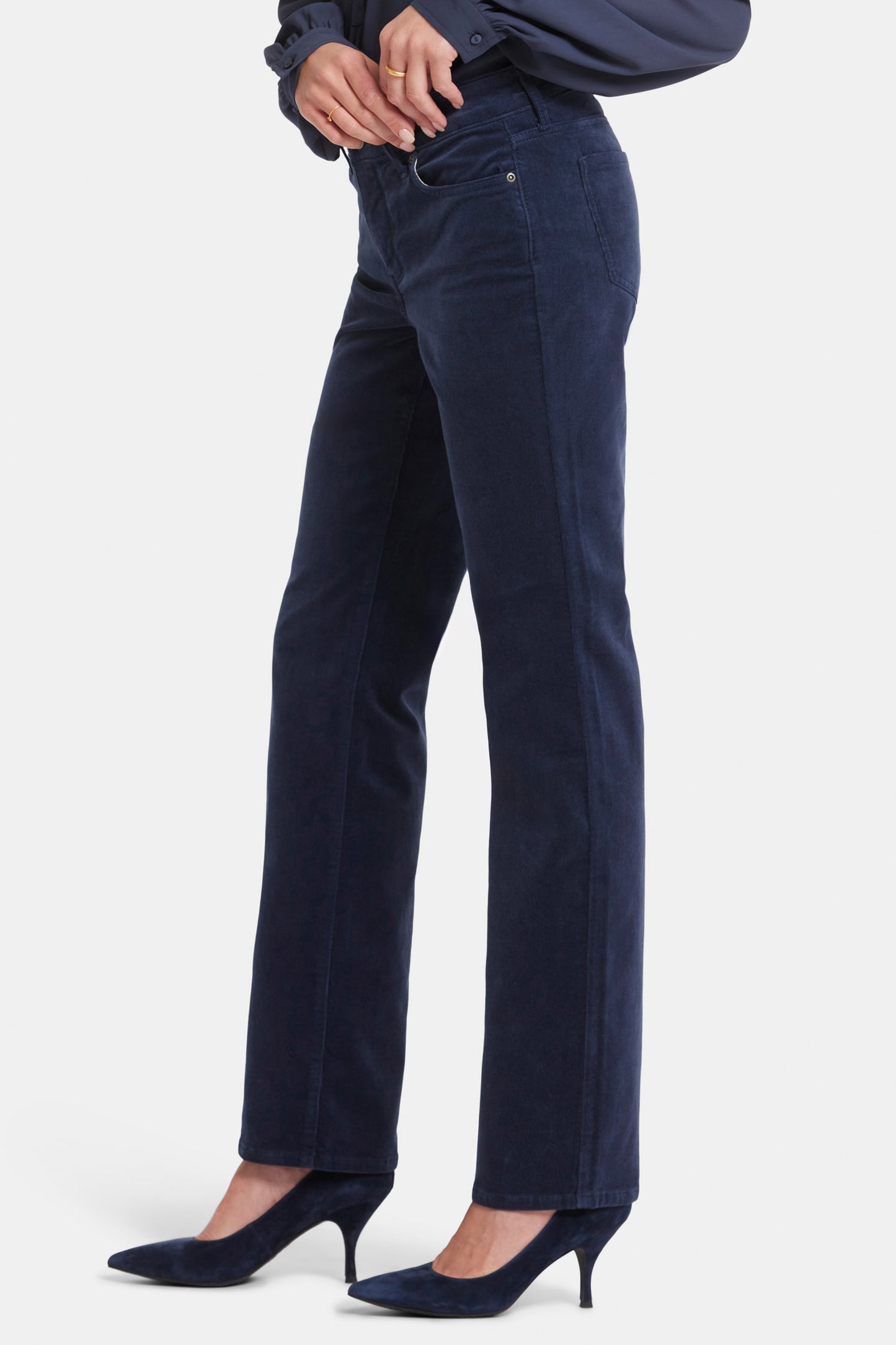 Marilyn Straight Corduroy Pants - Starless Sky