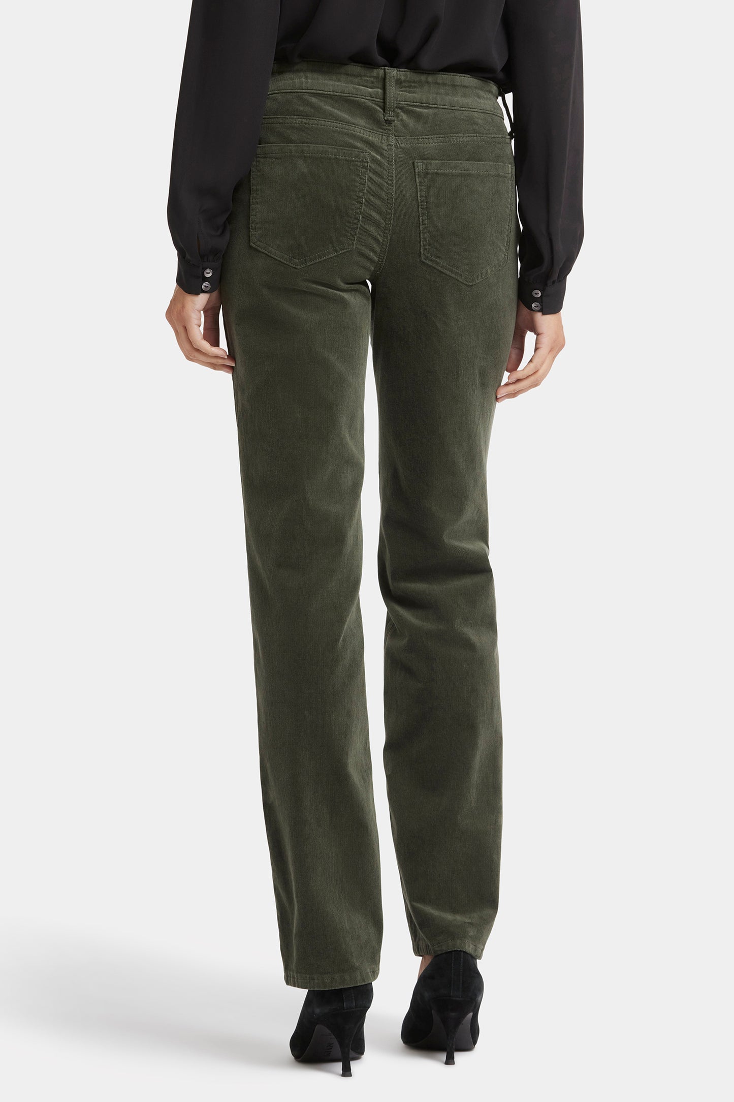 Marilyn Straight Corduroy Pants - Vine Leaf