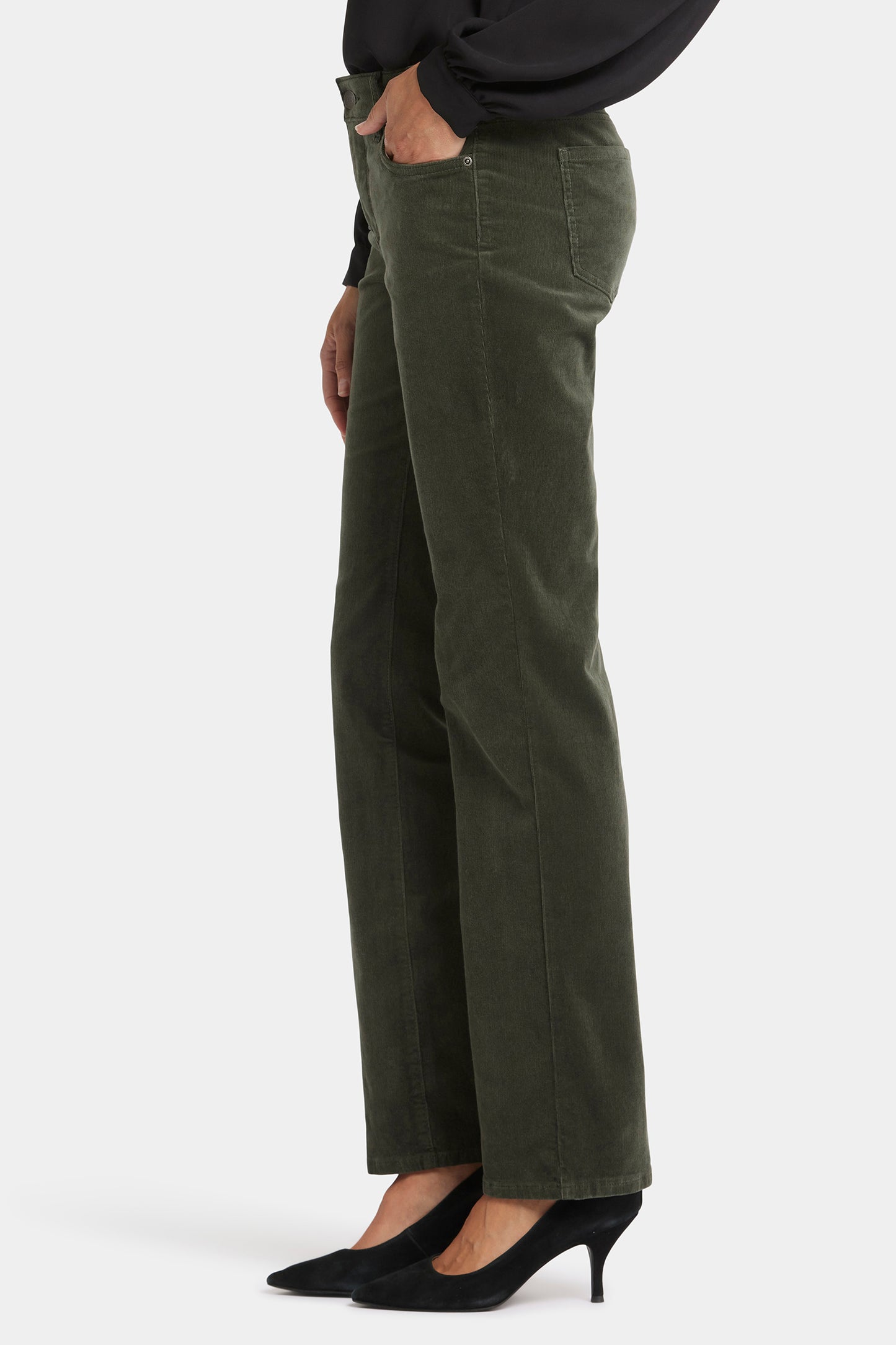 Marilyn Straight Corduroy Pants - Vine Leaf