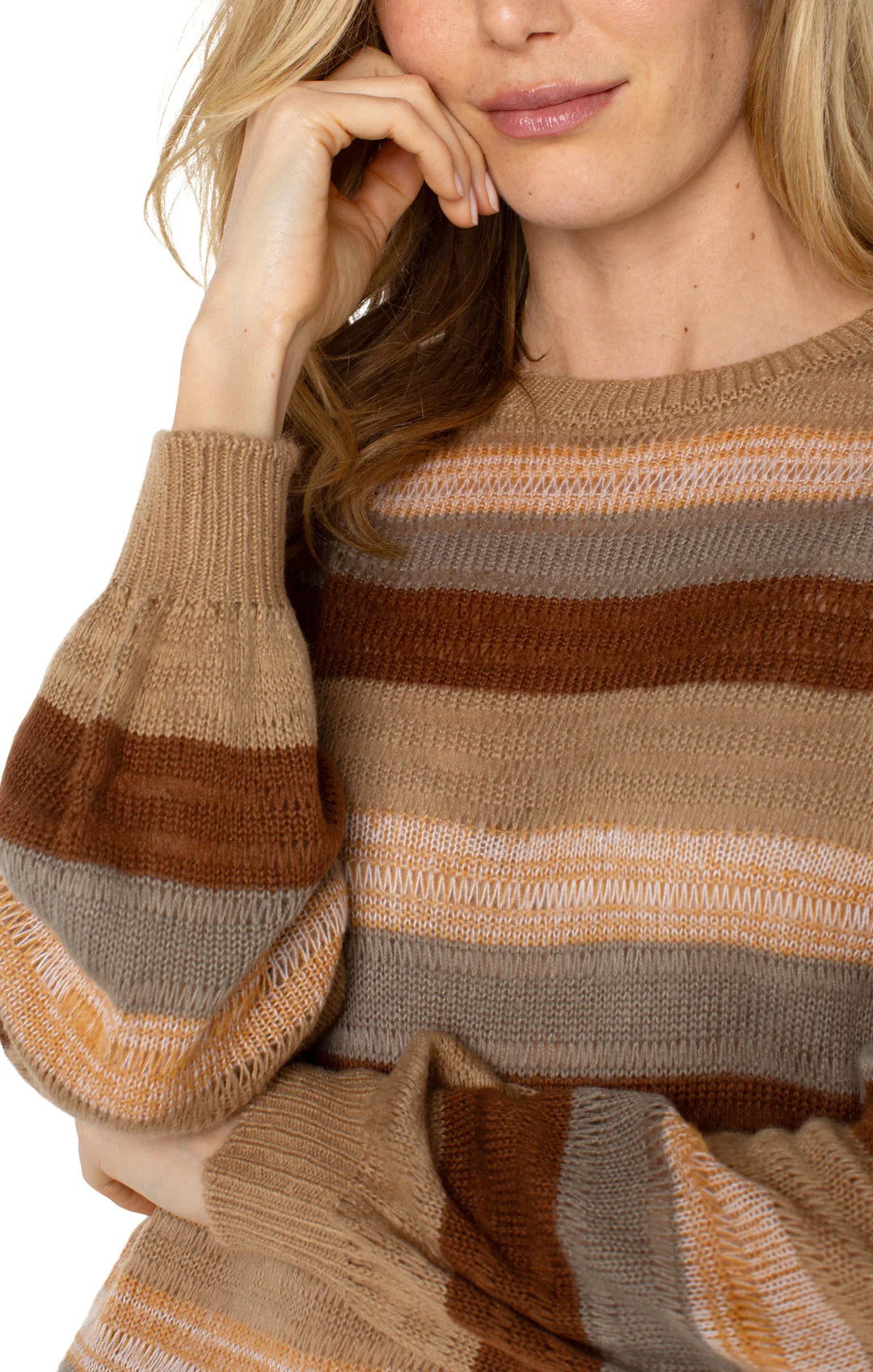 Long Sleeve Crew Neck Sweater - Jasper Multi Stripe