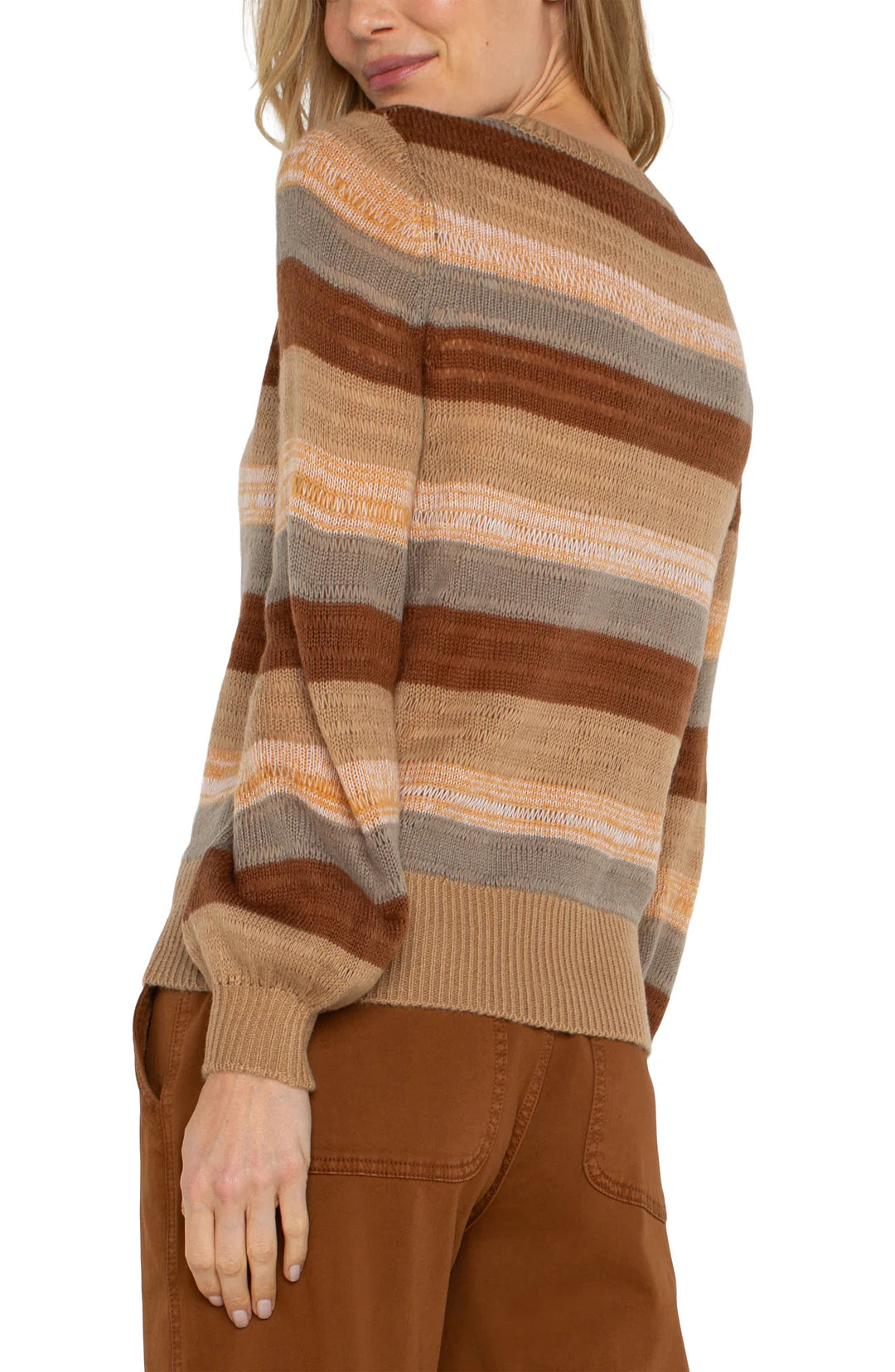 Long Sleeve Crew Neck Sweater - Jasper Multi Stripe