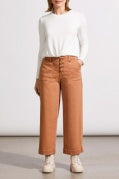 Audrey Wide Leg Cropped Pants - Almond