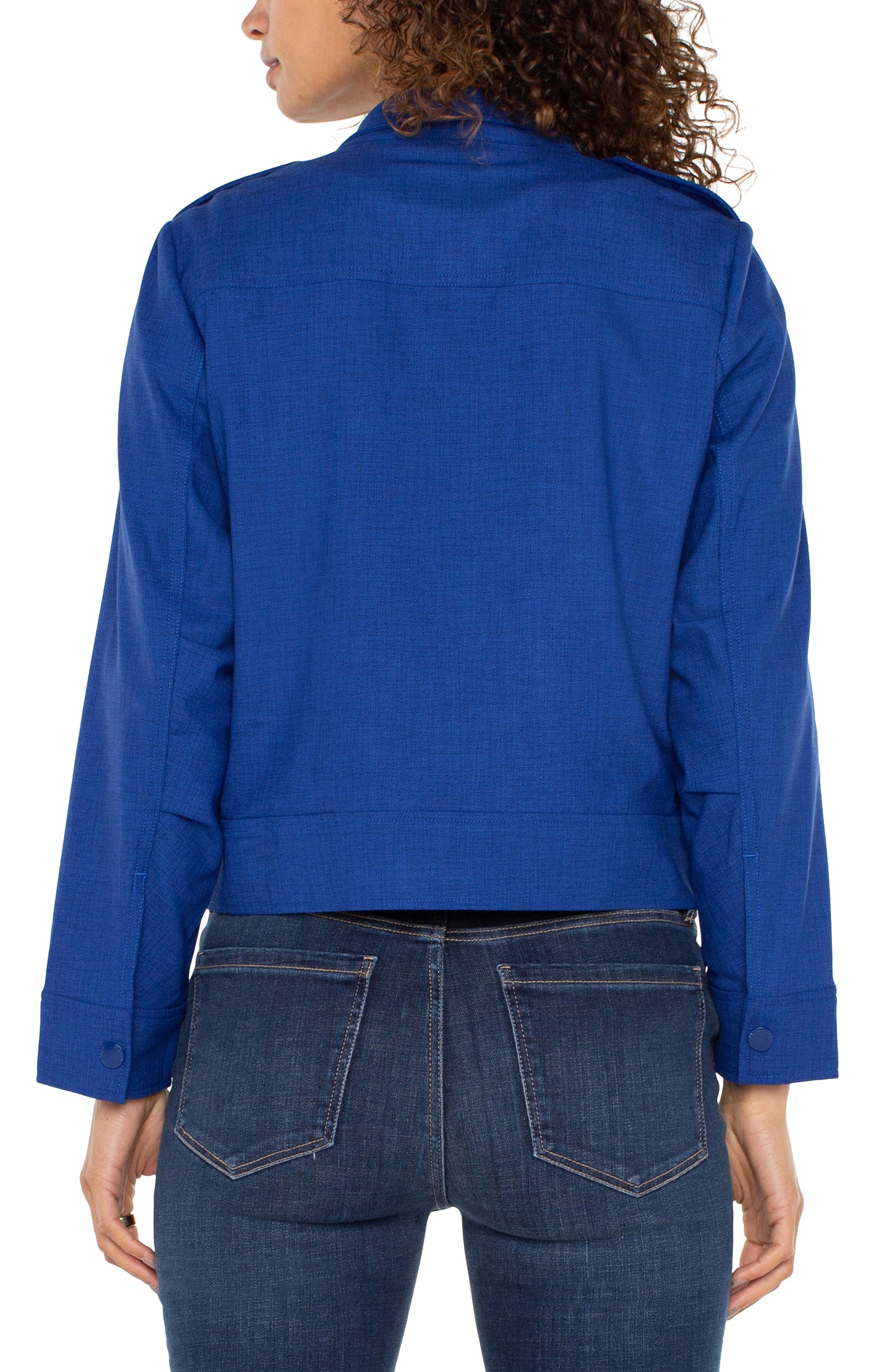 Cropped Utility Jacket - Blue Topaz