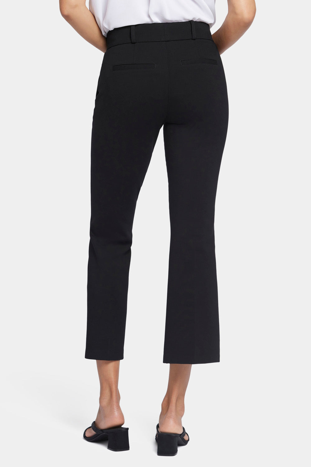 Pull-On Flare Ankle Pants - Black