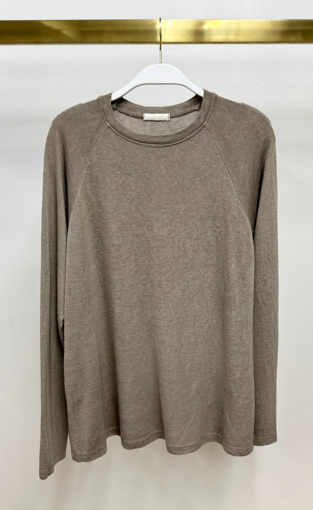 L/S V-Neck Henley Top - Mocha