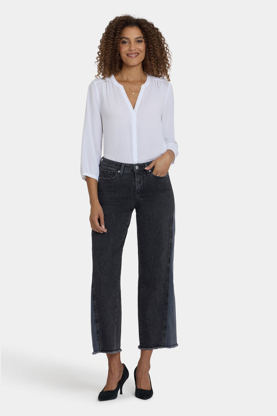 Teresa Wide Leg Jeans with Contrast Side Stripe - Street Shade