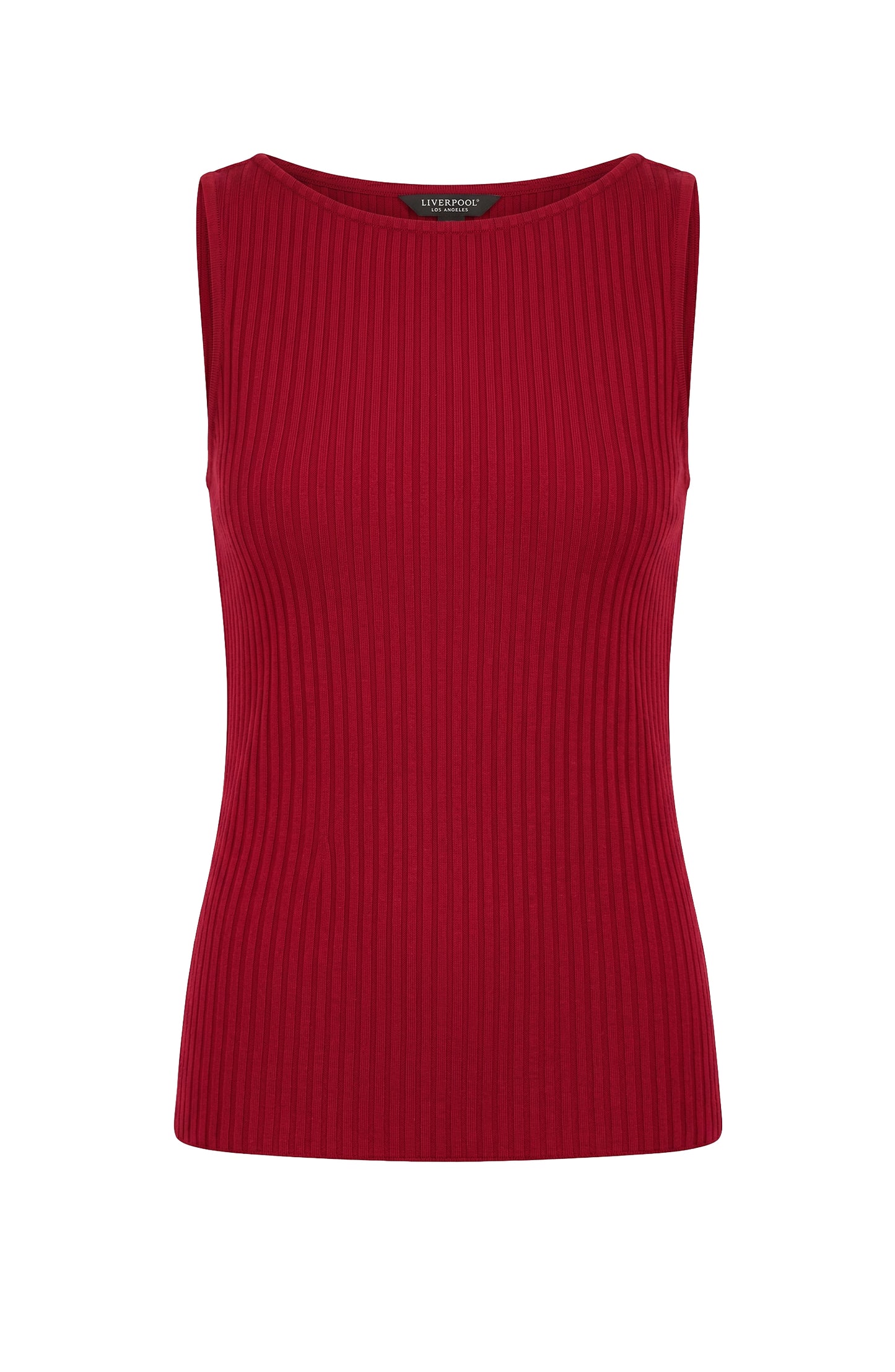 Sleeveless Boat Neck Top - Deep Cranberry