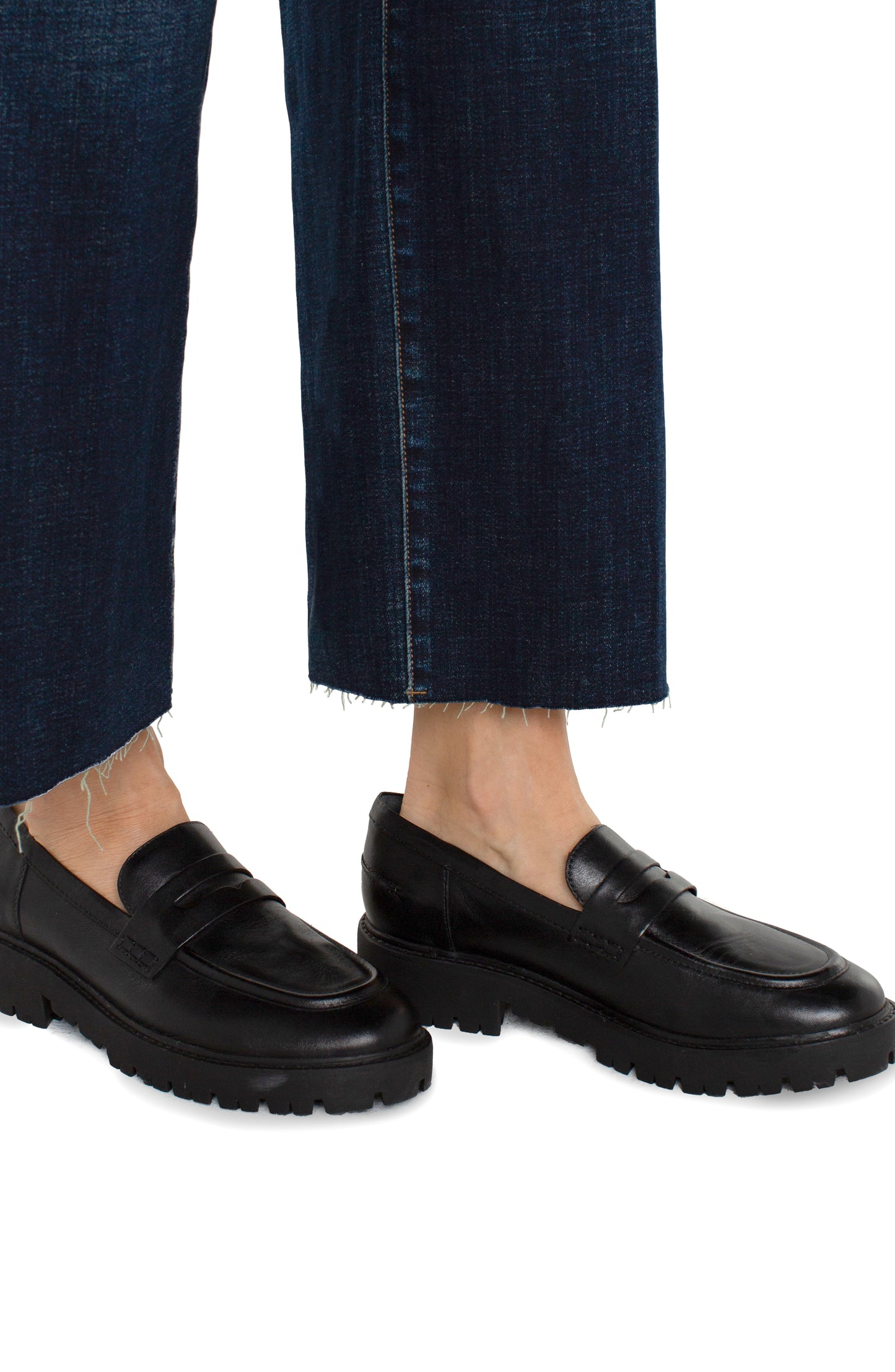 Stride High RIse Wide Leg Jeans with Cut Hem - Eastmoor