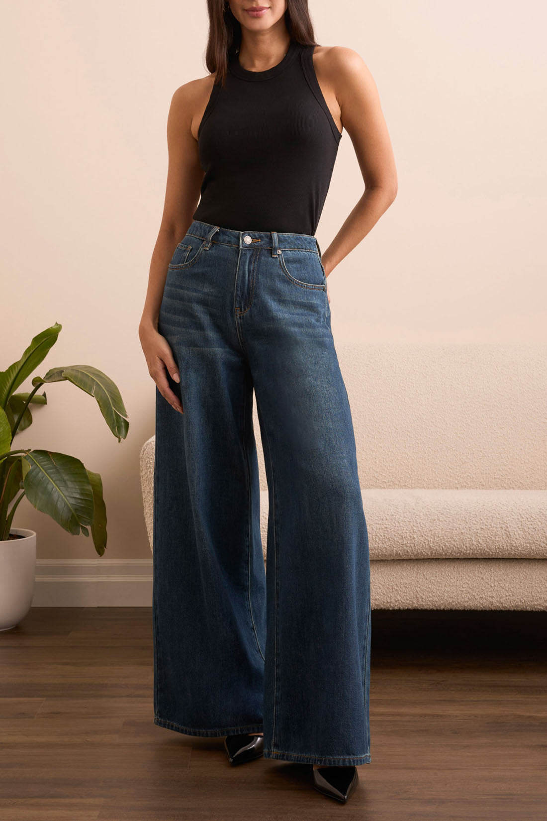 Racer Back Tank Top - Black