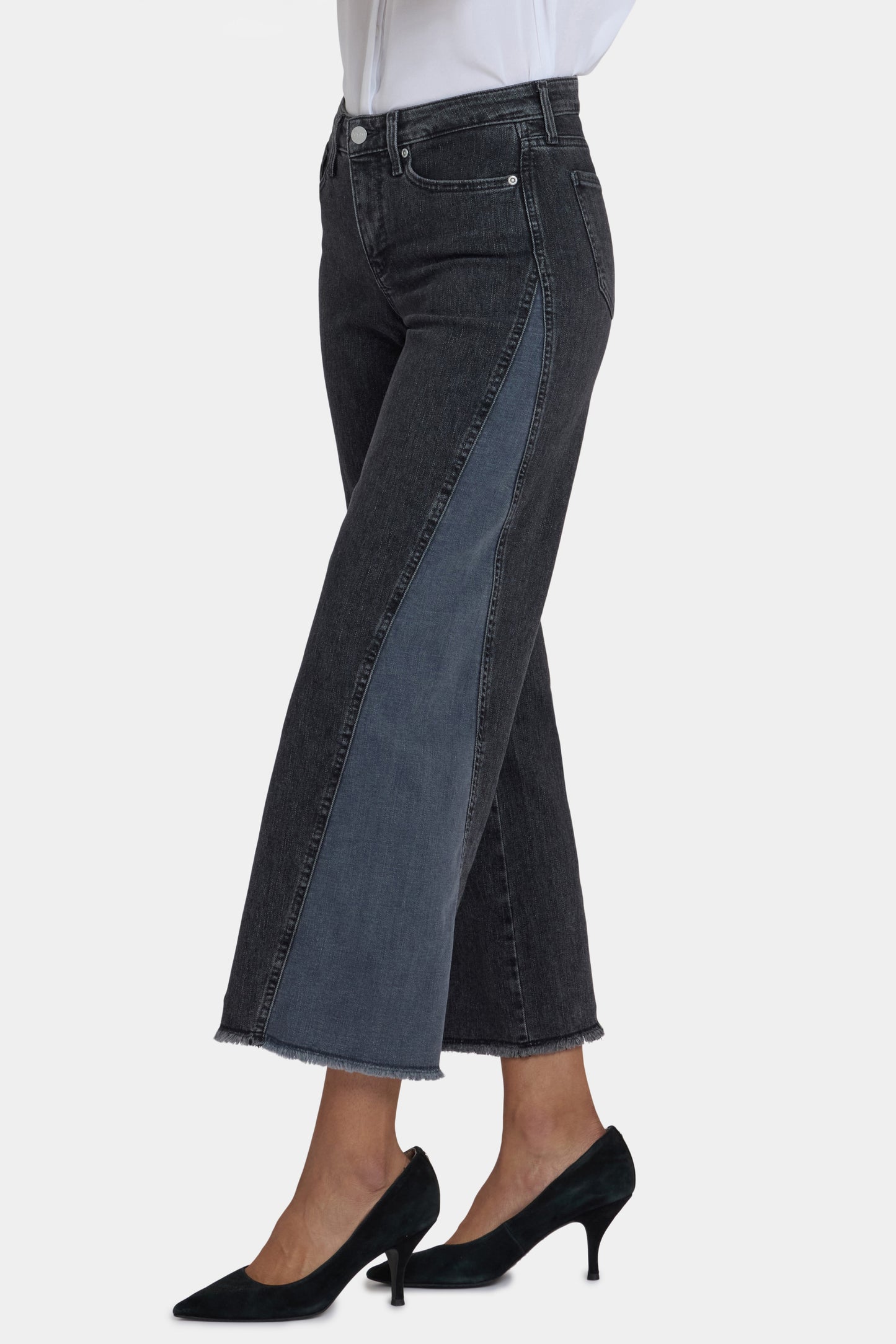 Teresa Wide Leg Jeans with Contrast Side Stripe - Street Shade