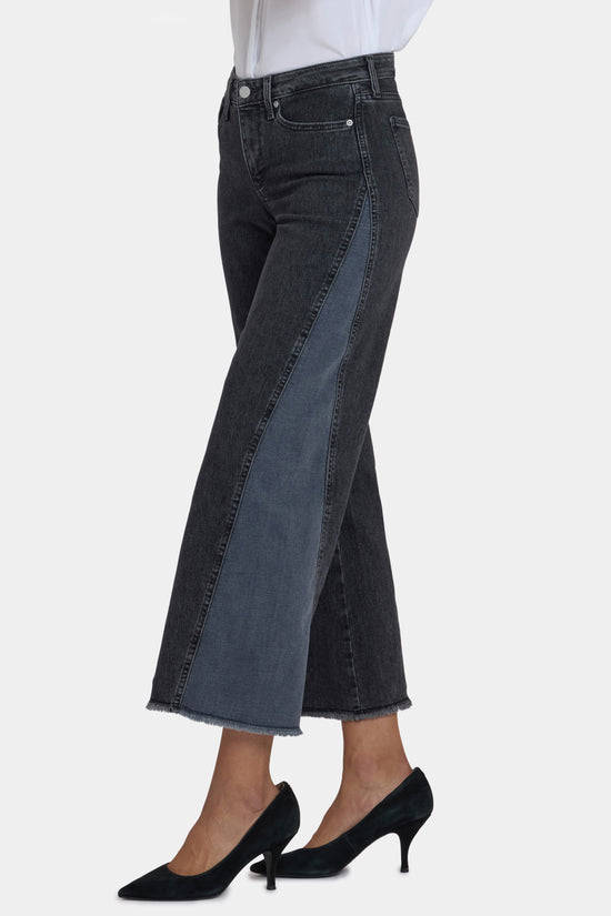 Teresa Wide Leg Jeans with Contrast Side Stripe - Street Shade