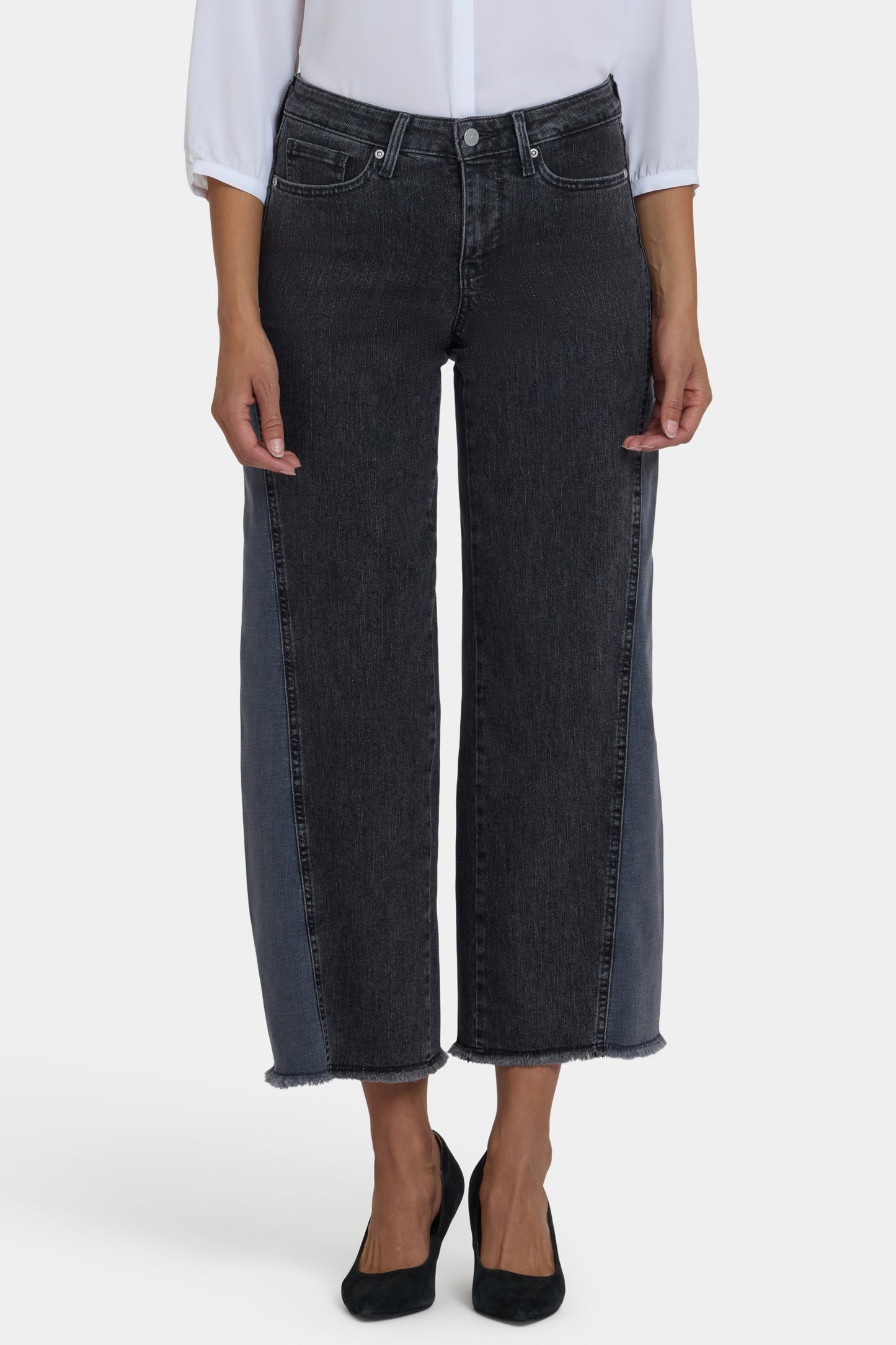 Teresa Wide Leg Jeans with Contrast Side Stripe - Street Shade