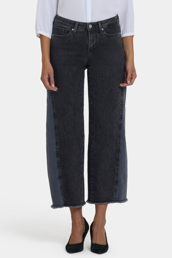 Teresa Wide Leg Jeans with Contrast Side Stripe - Street Shade
