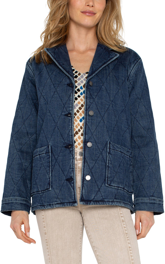 Notch Collar Quilted Jacket - Redlands