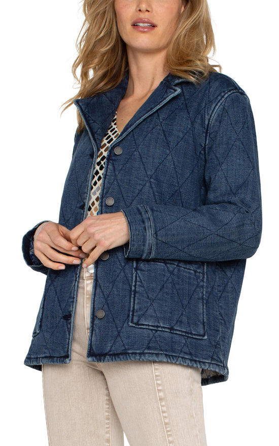 Notch Collar Quilted Jacket - Redlands