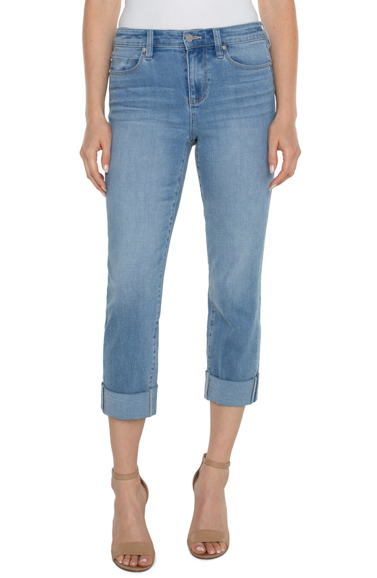 Charlie Cropped Jeans with Wide Rolled Cuff - Abbott Kinney