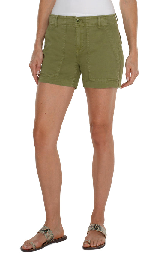 Utility Shorts with Flap Pockets - Eucalyptus
