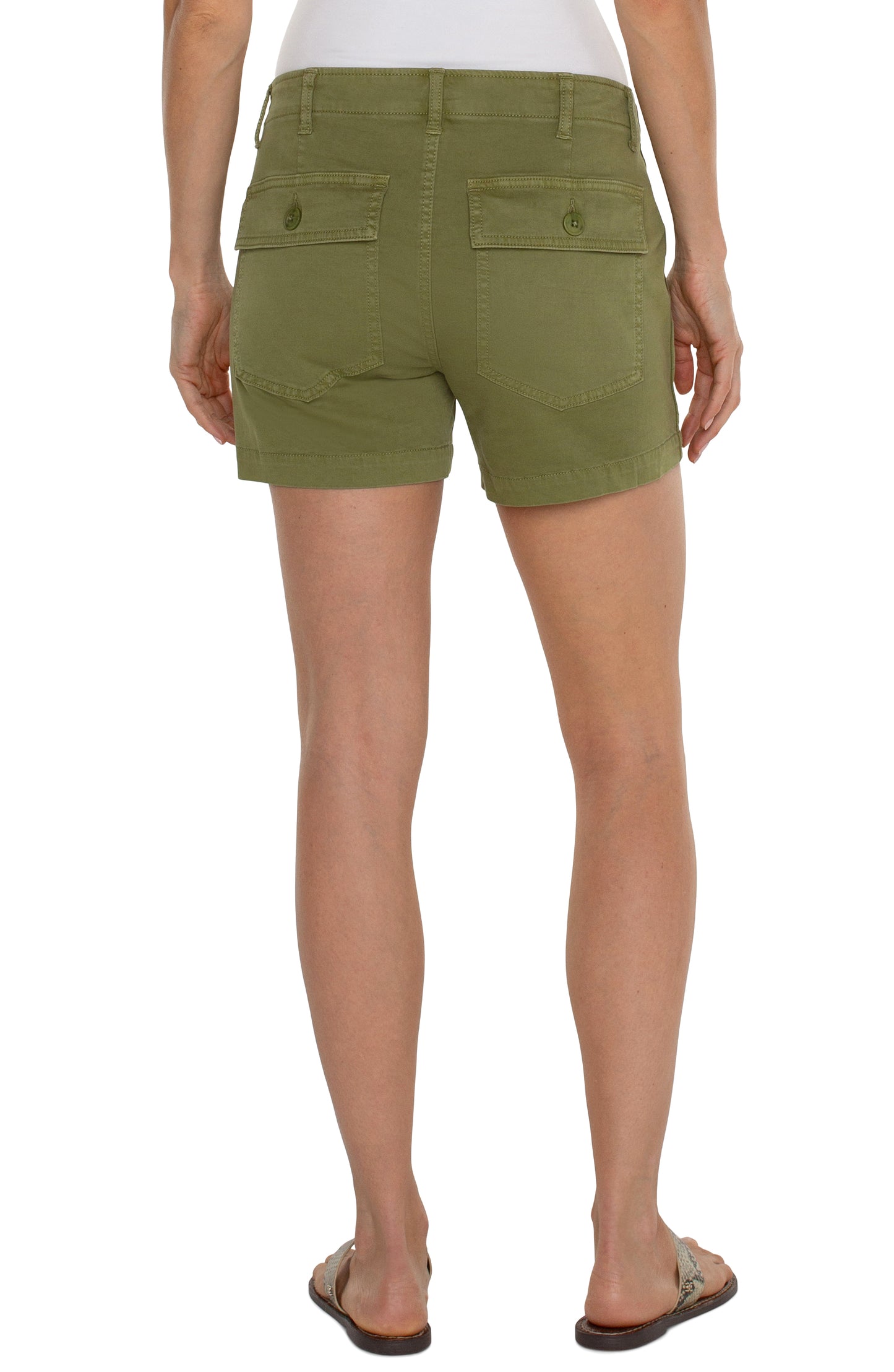 Utility Shorts with Flap Pockets - Eucalyptus