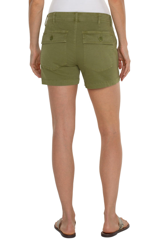 Utility Shorts with Flap Pockets - Eucalyptus