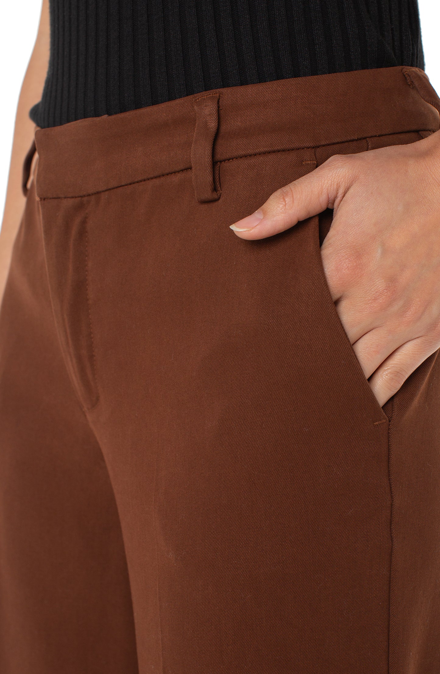 Kelsey Wide Leg Pants - Saddle Brown